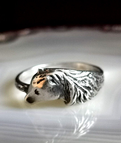 Ring silver 925 horse head - horse,