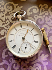 1890 Silver key wind pocket watch  excellent