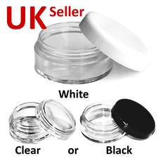 3ml 3g Small Round Plastic Jars Pots Containers Sample Cosmetic Make-Up Craft JG