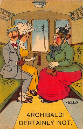 Postcard comic railway - ,
