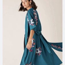MONSOON TEAL FLORAL KIMONO NEW