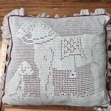 Vtg Crochet Lace Dog Horse
