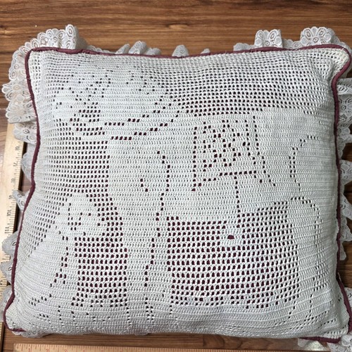 Vtg crochet lace dog horse - crochet,