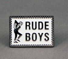 WHITE RUDE BOYS ENAMEL PIN