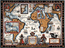 Map famous pirates buccaneers - famous,