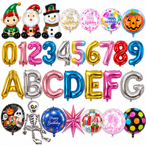 Foil balloons numbers letters - foil,