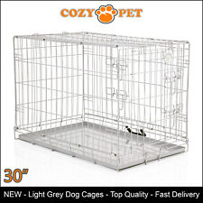 Dog Cage 30 inch Light Grey