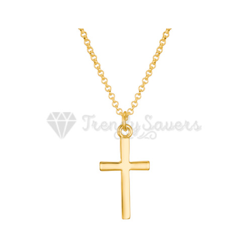 18k gold plated crucifix - gold,