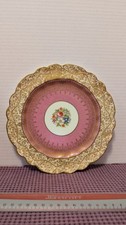 George Jones & Sons Crescent Hand Painted 8.5" Plate with Heavy Gilting