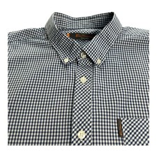 ben sherman shirt Navy Gingham Button Down Mens XL