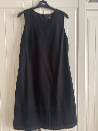Ladies black linen dress fully - dress,