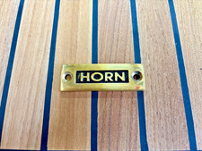 Brass horn plate sign classic - horn,