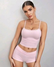 Pink Soft Cami Top And Shorts
