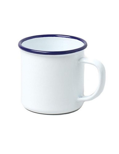 White enamel camping mug - white,