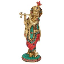 Brass Krishna Idol Statue
