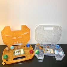 Bakugan Bundle Of 11 Figures 2 Storage Carry Cases Baku Cores & Cards