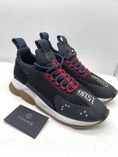 Versace cross chain reaction chunky trainers navy red white gum men uk 9.543.5