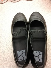 evans black flat shoes 9eee