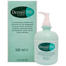 Dermol 500 Lotion - Moisturiser, Soap Substitute Antimicrobial Emollient - 500ml