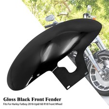 Metal Gloss Black Short Front Fender Mudguard For Harley Fat Boy FLFB 2018-2024
