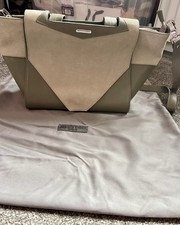 Bracher Emden Large Grey Suede & Leather Bag. New / Never Used