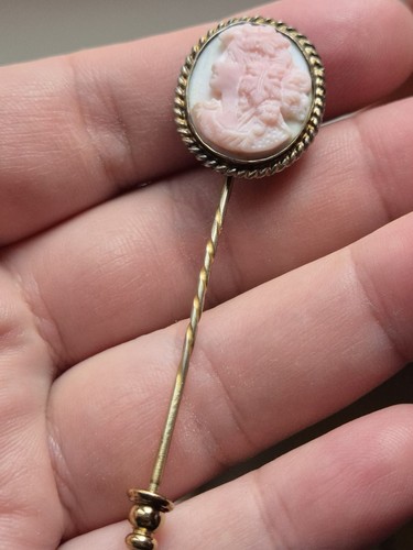 Antique cameo pin sterling - pin,