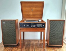1972 Dynatron HFC-59 Teak Radiogram with Lenco GL75 Record Player & Teak Stand