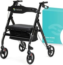 Bariatric Mobility Aid Walker w/ Seat & Storage Heavy Duty 500 Ibs Max. Foldable