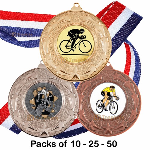 Cycling medals ribbons - medals, ribbons,