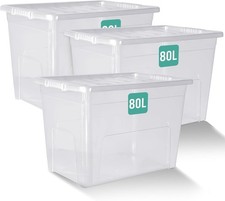 3 x 80 Litre Large Plastic