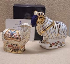 Royal Crown Derby Sheep Pair