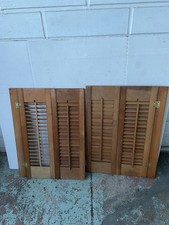 Wood Interior Louver Plantation Window Shutters 25 1/4” Tall x 18 3/4” Wide.