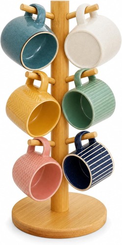 Wooden mug tree - tree, natural