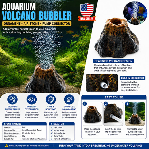 Aquarium volcano bubbler - volcano,