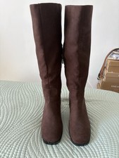 Brown suede calf - length, wide