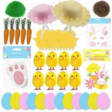 Easter Bonnet Hat Chicks Carrots Bunnies Eggs Flowers Craft Easter Decorations 