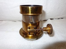 ANTIQUE BRASS RACK & PINION LENS ,USE WITH LARGE BOX CAMERA, PROJECTOR ETC.