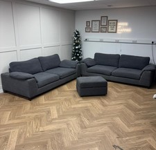 Charcoal DFS Euphoria 4 Seater Sofas & Storage Ottoman - Delivery Available