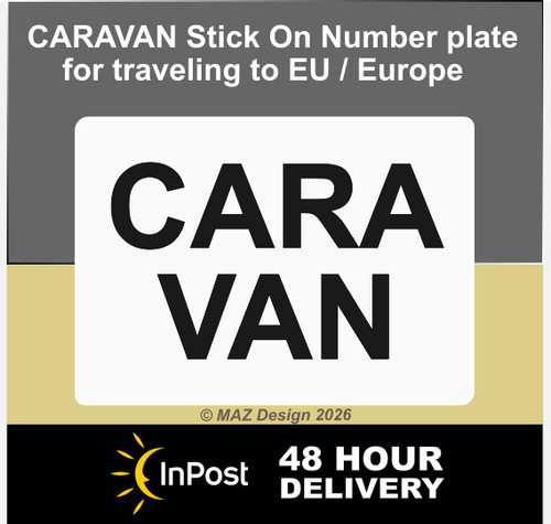 Caravan sticker number plate - sticker,