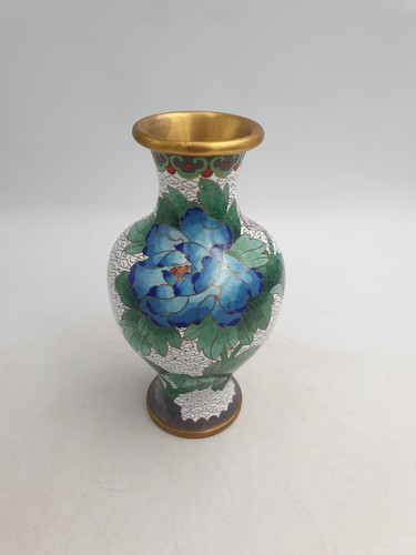 Chinese cloisonne enamel vase - chinese,