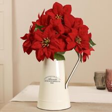 Vintage Country Cream Metal Jug Pitcher Flower Pot Vase Wedding Table Décor Gift