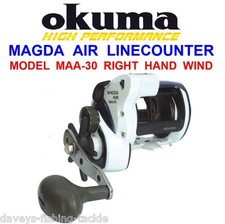 OKUMA WHITE MAGDA AIR MAA-30 LINE COUNTER REEL SEA FISHING BOAT ROD MULTIPLIER