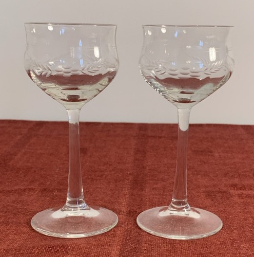 Etched crystal glasses 5 - 2, glasses,