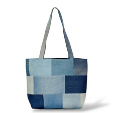 Large tote bag recycled - recycled, denim