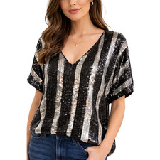 Joseph Le Bon Silk Sequin Top