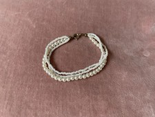 Small vintage faux pearl bracelet 3 strands child teen 90s costume jewellery Y2K