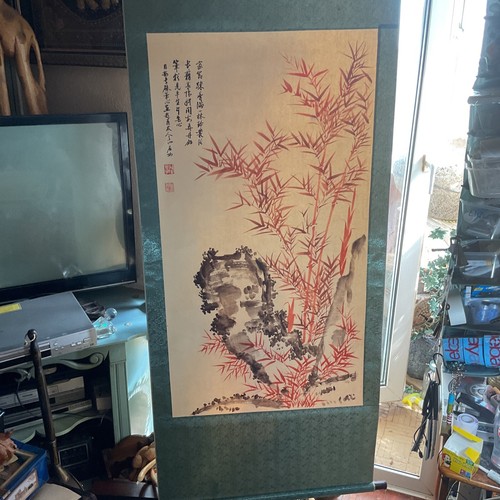 Hanging scroll japanese - scroll, red