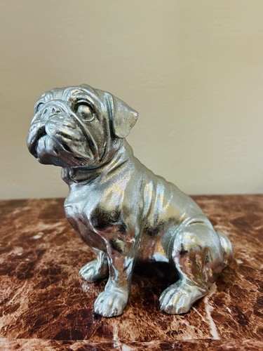 17cm large silver art - silver, pug
