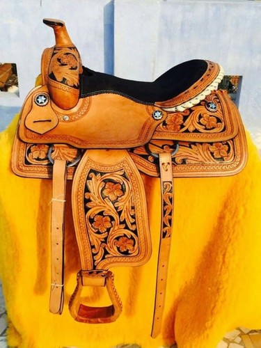 Western leather horse barrel - western,