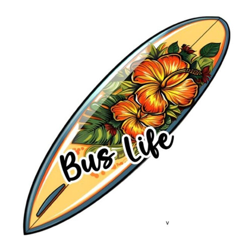 Bus life surfboard vinyl decal